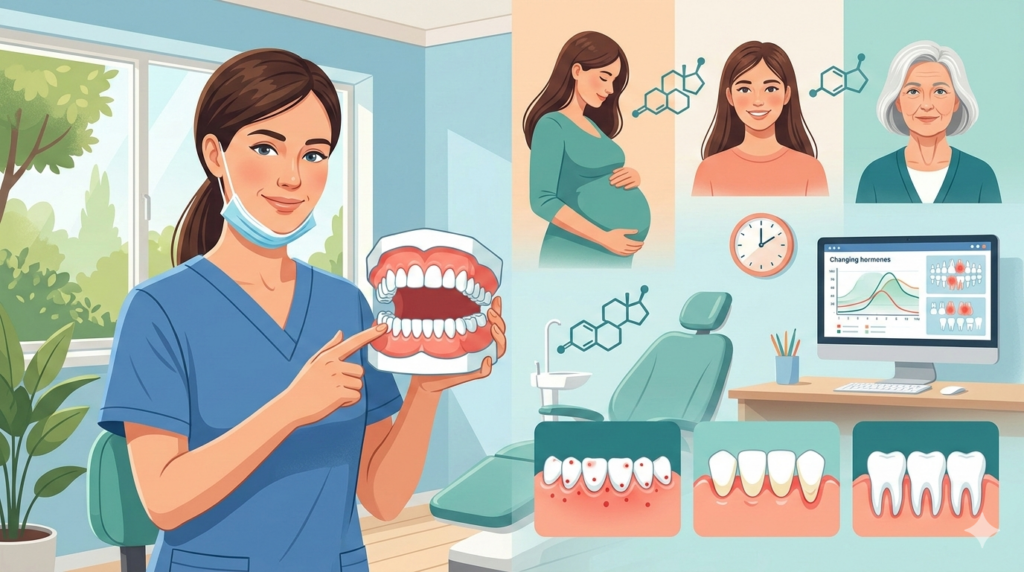 Hormonal Changes & What Dentists Notice During Exams