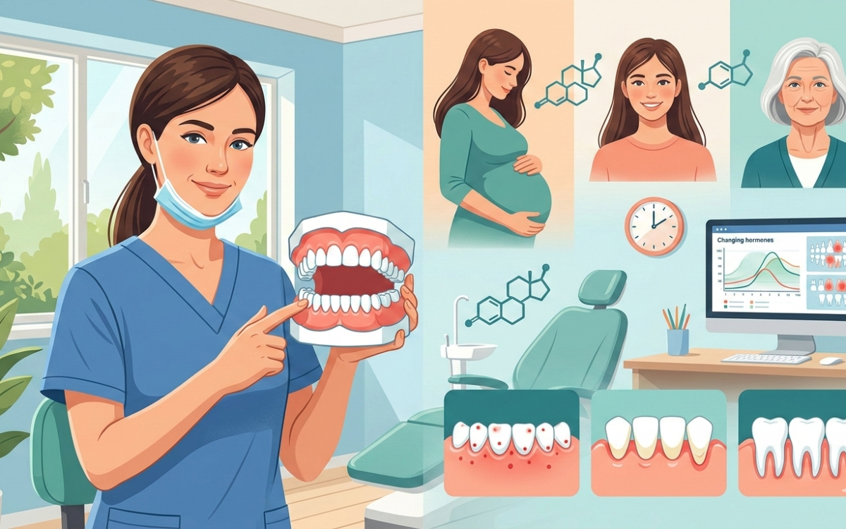 Hormonal Changes & What Dentists Notice During Exams